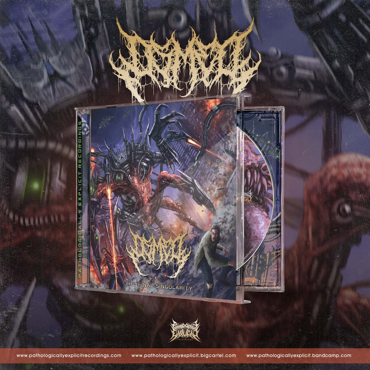 Osmed - The Final Singularity CD by Rancid Offal Records, showcasing the album art of this luxury death metal album with its striking design, perfect for collectors and fans of the genre.