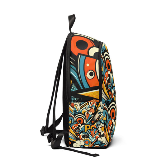Stylish interior of the Dazzling Dreams Studio Chic Pop Art Backpack, showcasing spacious compartments designed for both functionality and elegance.