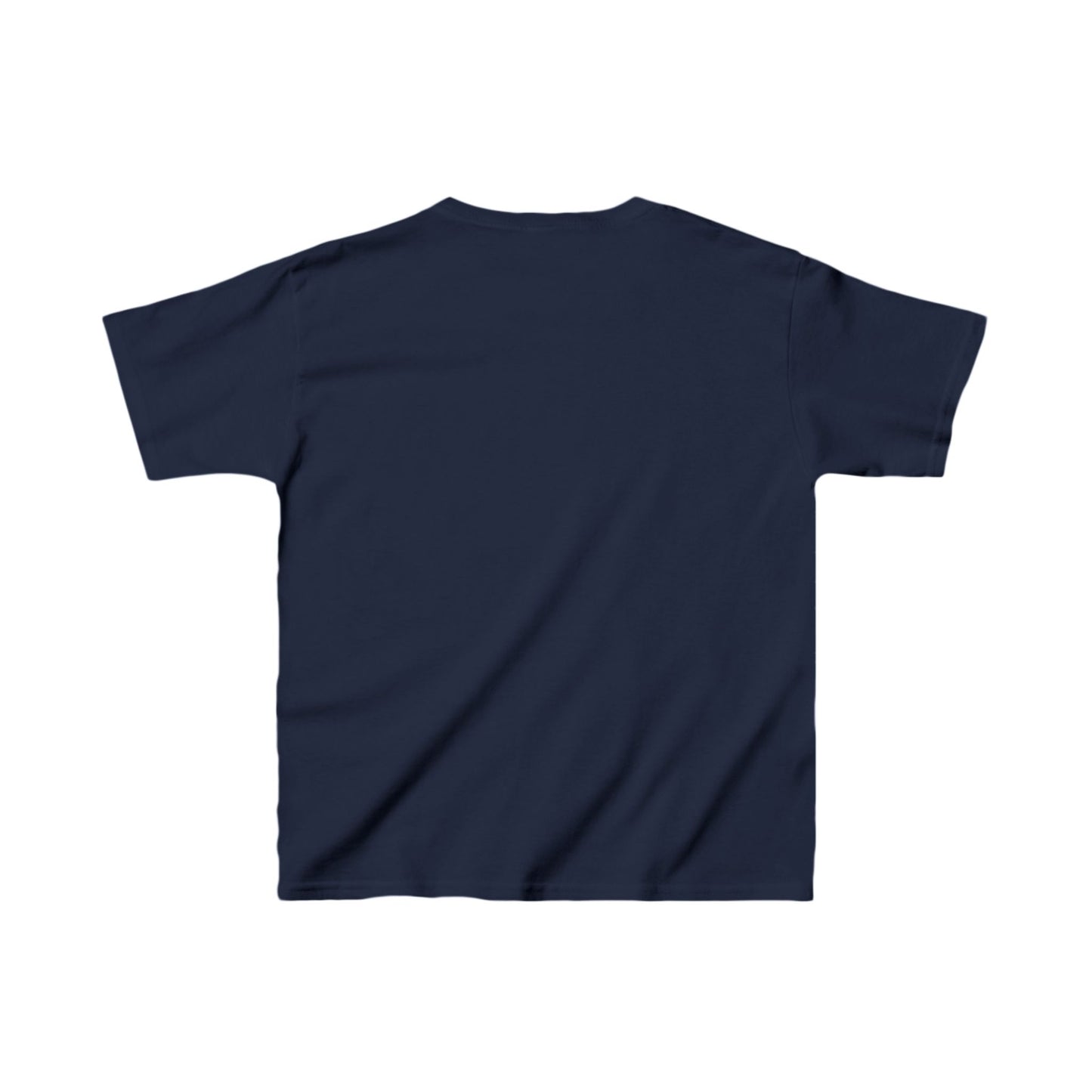 Unisex Kids Mickey and Friends - Friends Logo Cotton T-Shirt Tee - Back view in classic navy tone, reflecting timeless style and luxury for young trendsetters.