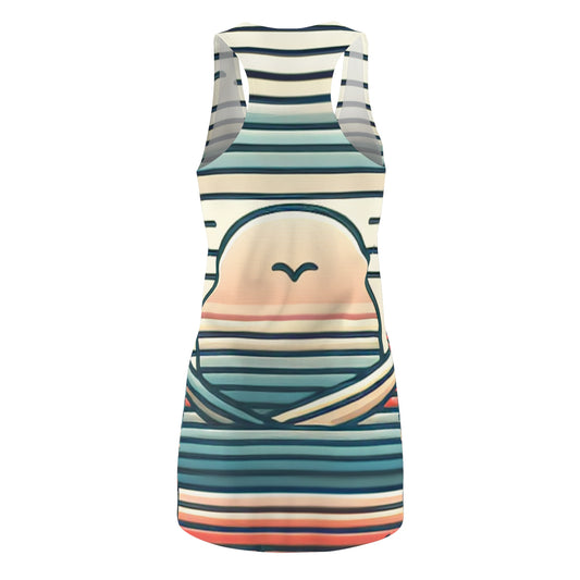 Astro Sunset Pattern Dress - Elegant Racerback Dress featuring soft pastel hues and an artistic sunset design for a serene and stylish look.