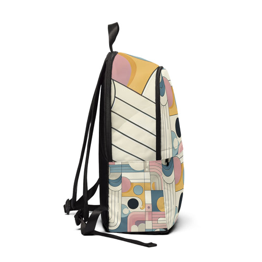 Interior view of the spacious Modern Graphic Backpack by Dazzling Dreams Studio, showcasing organized compartments for optimal functionality.