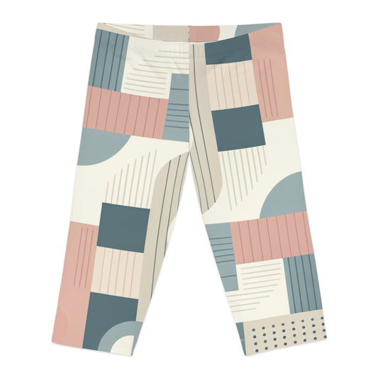 Stylish Capri Leggings designed for the modern athlete, from Fitness Odyssey: Your Journey to a Healthier You, showcasing an artistic geometric print.
