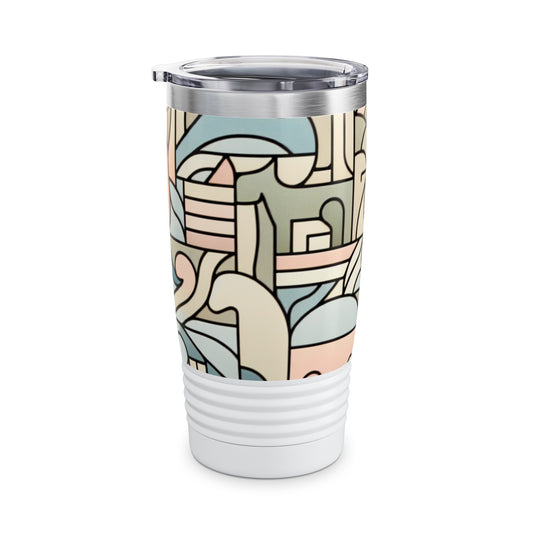 Pastel Palette Paradise 20oz Stainless Steel Travel Tumbler showcasing its vibrant design and double-wall insulation for superior hydration.