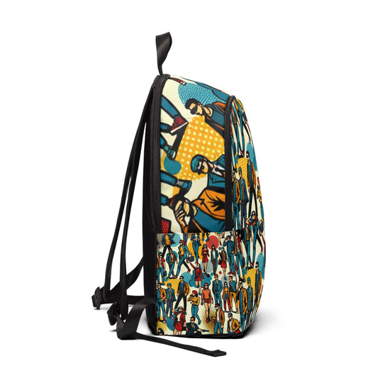 Spacious interior of the Contemporary Pop Art Backpack by Dazzling Dreams Studio, showcasing its practicality with a padded laptop compartment for up to 15 inches.