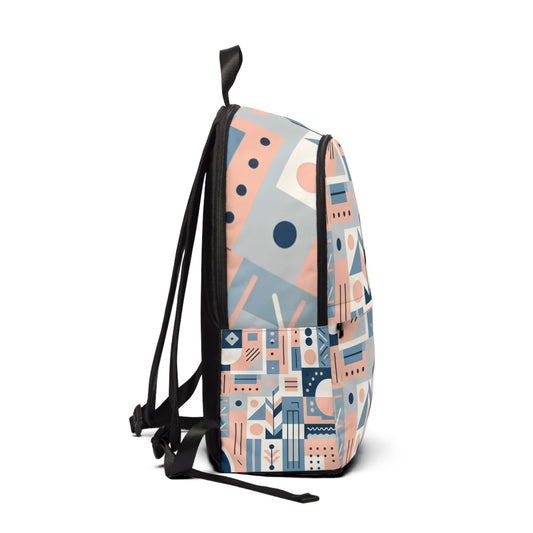 Inside view of the Luxurious Modern Pastel Geometric Backpack by Dazzling Dreams Studio, highlighting its spacious interior and multiple pockets for exceptional functionality.