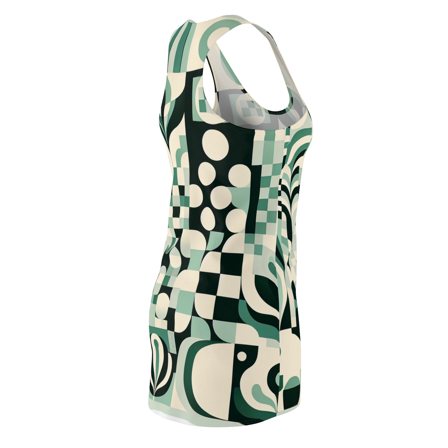 Fashion display of the Daria Bellucci pastel green dress by Dazzling Dreams Studio, illustrating its stylish blend of comfort and modern aesthetics.