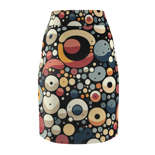 Emerson Belleau Pencil Skirt with an eye-catching modern blob pattern, designed for a sleek silhouette and crafted from luxurious high-quality fabric, perfect for versatile styling.