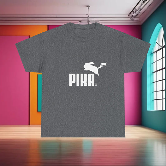 Luxury graphic t-shirt featuring a striking Pokemon character Puma logo, crafted from premium cotton, perfect for urban fashion enthusiasts.