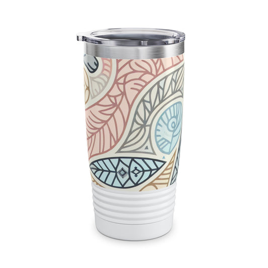 Close-up view of the double-wall insulated Pastel Pulse Artistry Travel Tumbler from Dazzling Dreams Studio, highlighting its elegant aesthetics and durable stainless steel construction.