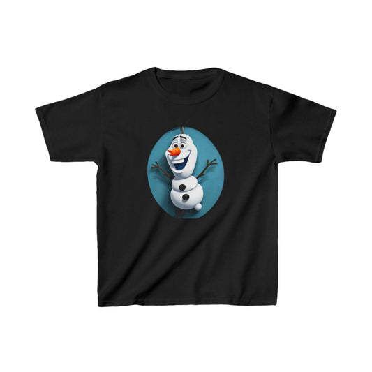 Elegant Kids Cute Frozen Olaf T-shirt featuring a vibrant design of Olaf, ideal for children to express their unique style and love for the Frozen saga.