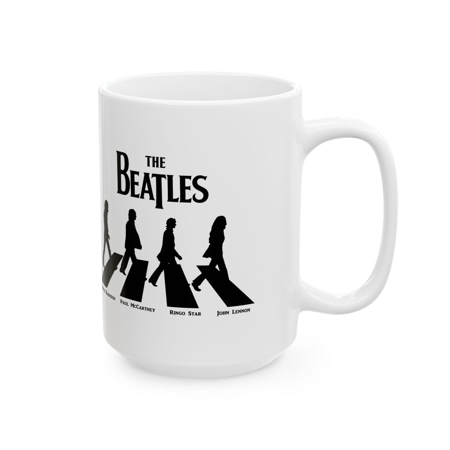 The Beatles Abbey Road Image Ceramic Mug - the perfect partner for coffee lovers and Beatlemaniacs, featuring the iconic album cover in vibrant detail, ideal for warming your spirits or sparking nostalgic tunes over a cuppa!