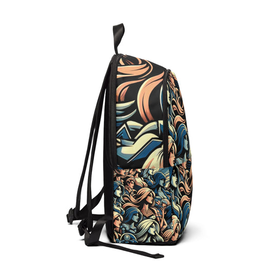Spacious interior of the Dazzling Dreams Studio Cosmopolitan Canvas Backpack showcasing its practical compartments and stylish cartoon motifs.