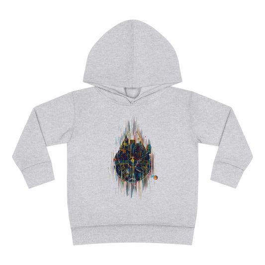 Chic Millenium Falcon Hoodie in soft grey, showcasing an eye-catching design for young adventurers, ideal for ages 2-5 in the Star Wars universe.