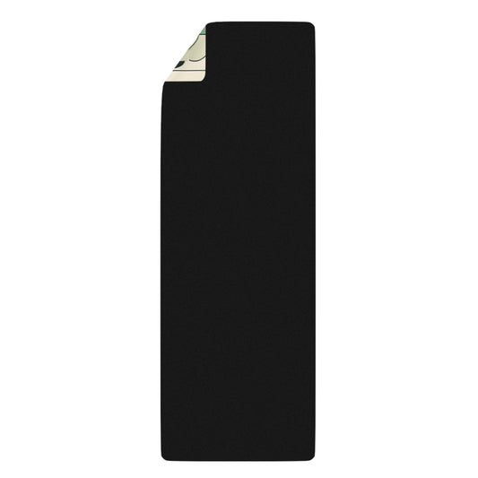 Back view of the Pastel Green Yoga Mat with Anti-Slip Rubber Base, showcasing the durable black underside designed for superior grip and stability.
