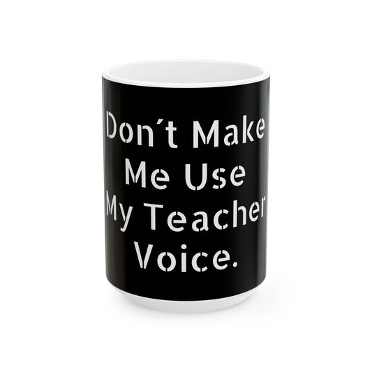 Side view of the Inappropriate Slogan Ceramic Mug - perfect for bringing a touch of levity to your morning routine, ideal as a humorous gift.