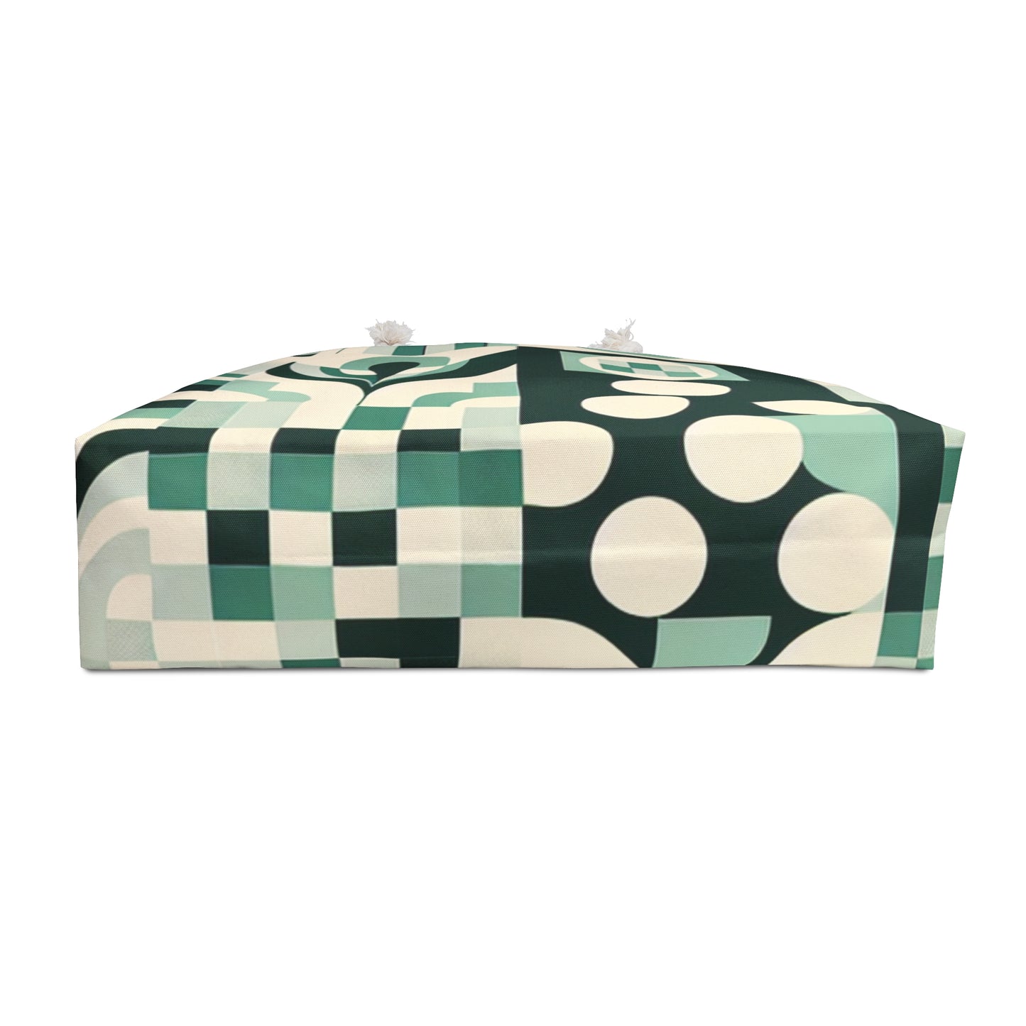 Interior view of the Daria Bellucci Pastel Green Weekender Bag by Dazzling Dreams Studio, highlighting spacious design and luxurious craftsmanship for weekend getaways.