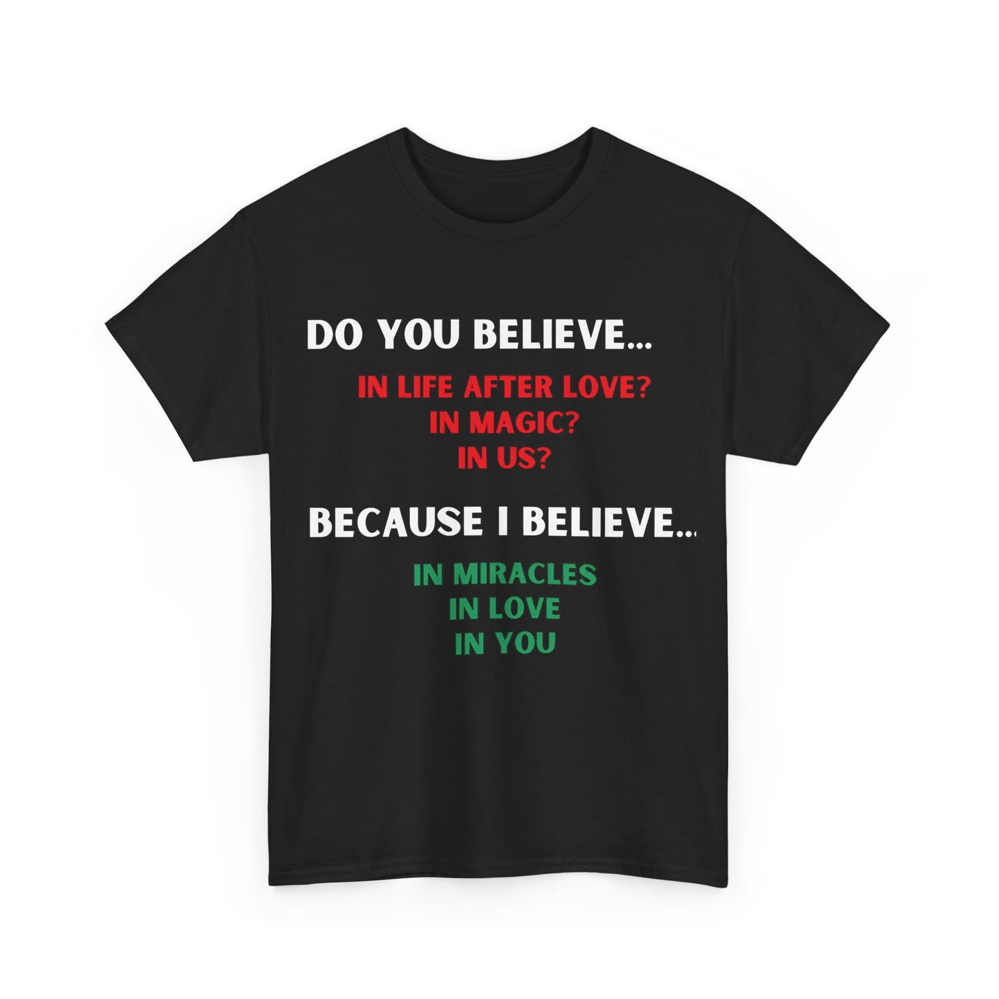 Urban Unisex Cotton Lyrics Graphic T-Shirt featuring a striking black fabric with bold lyrics, perfect for those who express their love for music through fashion.
