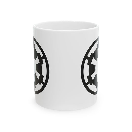 Galactic Empire Logo Star Wars Ceramic Mug with a sleek profile, emphasising its high-quality ceramic construction. This elegant 11oz glass is perfect for enhancing your beverage experience, whether at home or in the office.