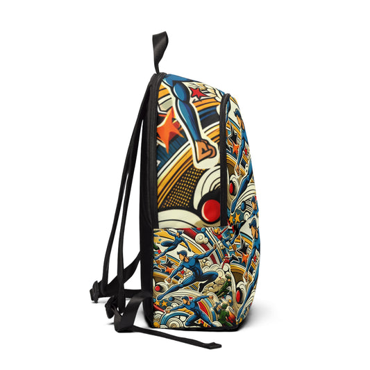 Spacious interior of the Vibrant Pop Art Backpack from Dazzling Dreams Studio, highlighting organised compartments and luxurious craftsmanship ideal for urban adventures.