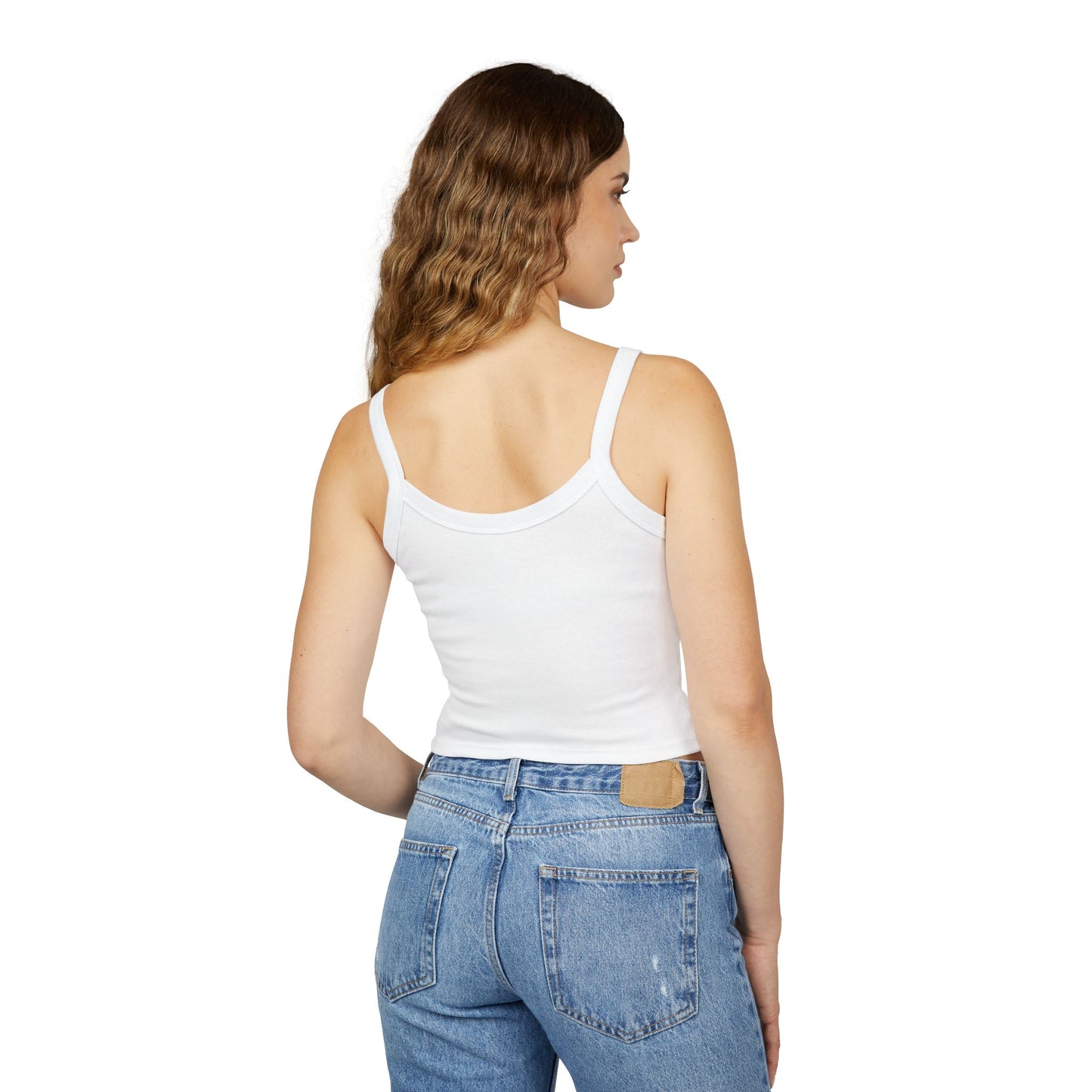 Stylish Valentine's Day Lovers Gift Women's Spaghetti Strap Tank Top, elegantly designed with a heart tree graphic, perfect for gifting or personal expression.