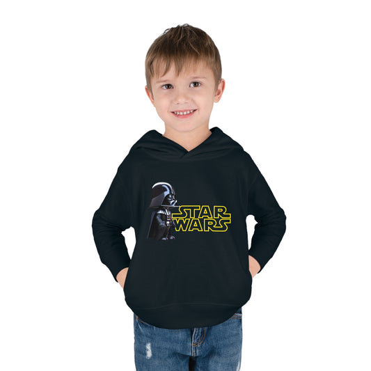 Kids Unisex Cute Darth Vader Star Wars Hoodie, Fleece Sweater, 2-5 years - Charming little boy wearing a black hoodie with Darth Vader design, ideal for stylish playdates.