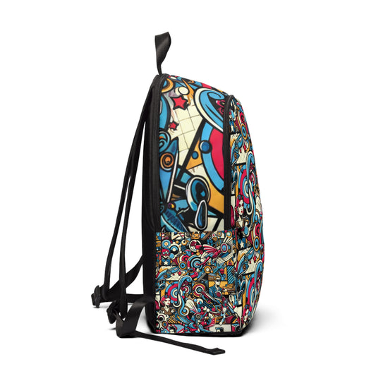 Stylish ColorFusion Continuum Pop Art Backpack by Dazzling Dreams Studio showcasing vibrant comic motifs perfect for urban chic fashion.