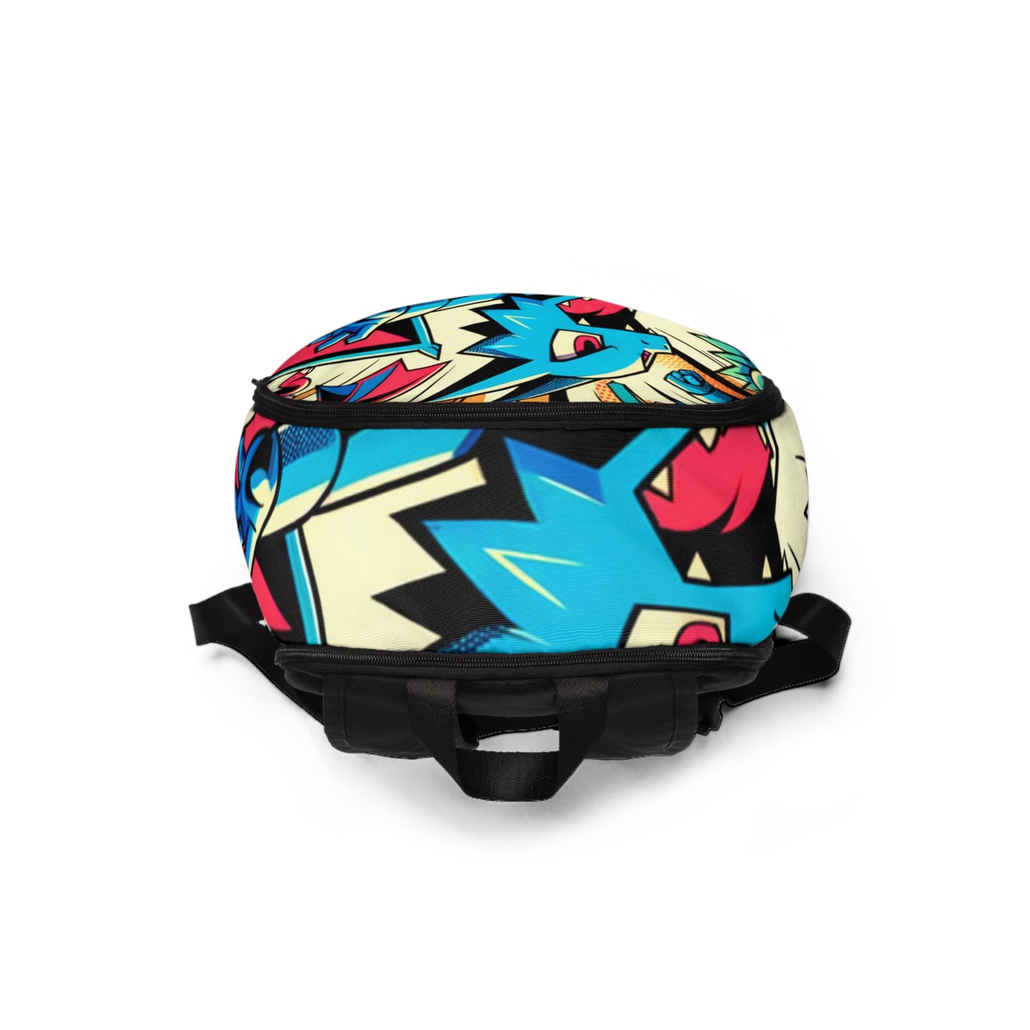 Minimalist Harmony Pop Art Backpack by Dazzling Dreams Studio featuring a vibrant cartoon design that beautifully combines playful aesthetics and sophisticated comfort, perfect for stylish individuals.