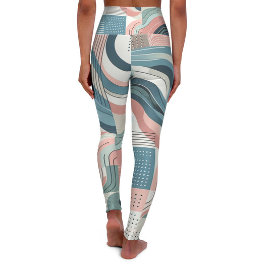 Dazzling Dreams Studio Fitness Fusion Ignite Pastel Leggings displayed in a rear view, highlighting modern abstract patterns and luxurious softness, ideal for stylish fitness enthusiasts.