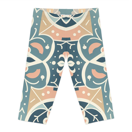 Elegant Sweat Symphony Capri Leggings by Dazzling Dreams Studio showcasing innovative sweat-wicking technology for a stylish workout experience.