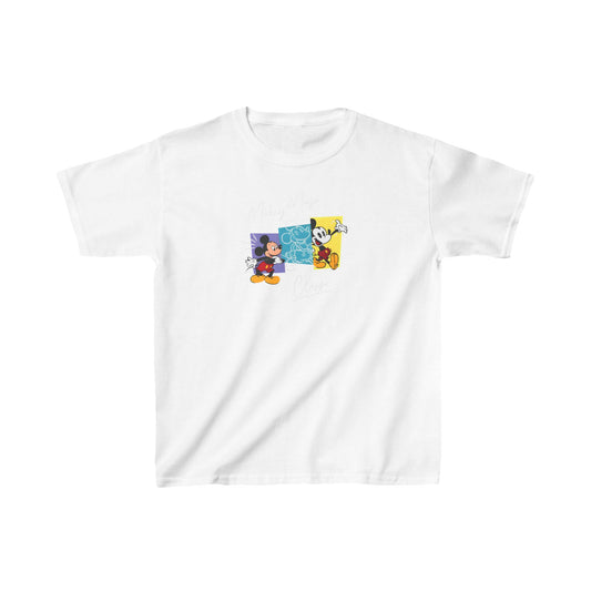 Child’s Mickey Mouse Graphic Unisex T-Shirt in White with a unique illustration of Mickey Mouse, capturing timeless charm and elegance in vibrant colours.