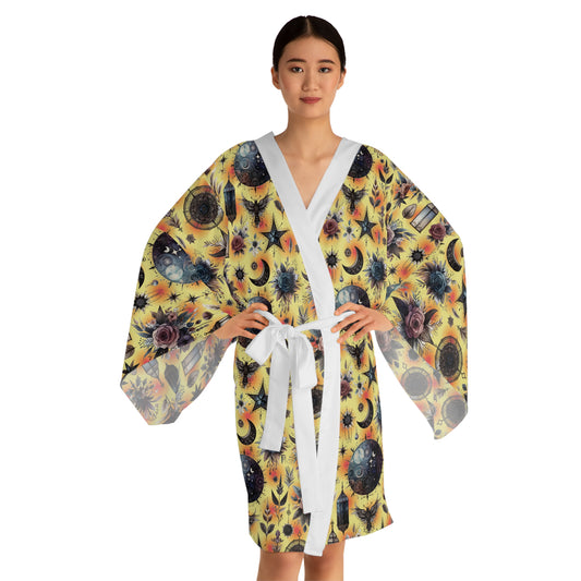 Elegant Floral Kimono Robe featuring a stunning floral print and lightweight fabric, ideal for sophisticated women's lounge wear.