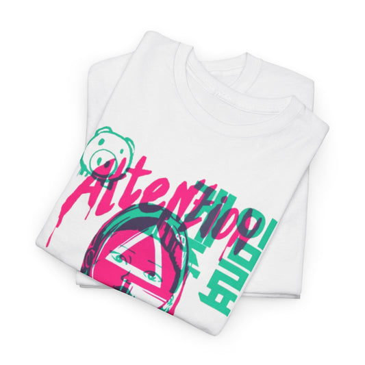 Luxury Squid Game Unisex Graphic Cotton T-Shirt in white, featuring vibrant graphic design with attention statement, perfect for urban fashion enthusiasts.