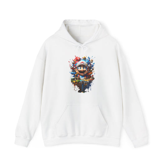 Unisex Computer Game Graphic Lightweight Hooded Sweatshirt in white showcasing a striking gaming design, ideal for anyone wanting to elevate their casual attire with gaming flair.