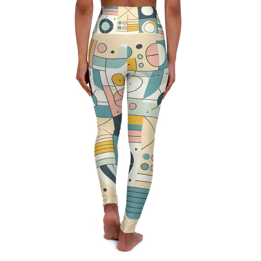 Modern Pattern Pastel Leggings for Women by Dazzling Dreams Studio showcasing a harmonious blend of pastel colours in an artistic symmetrical design, perfect for chic activewear.