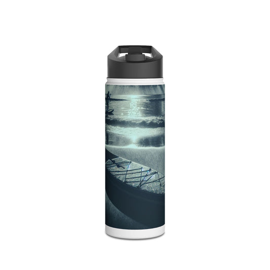 Elegant Fantasy Paddleboarding Stainless Steel Water Bottle, featuring a modern design, perfect for paddleboarding enthusiasts.