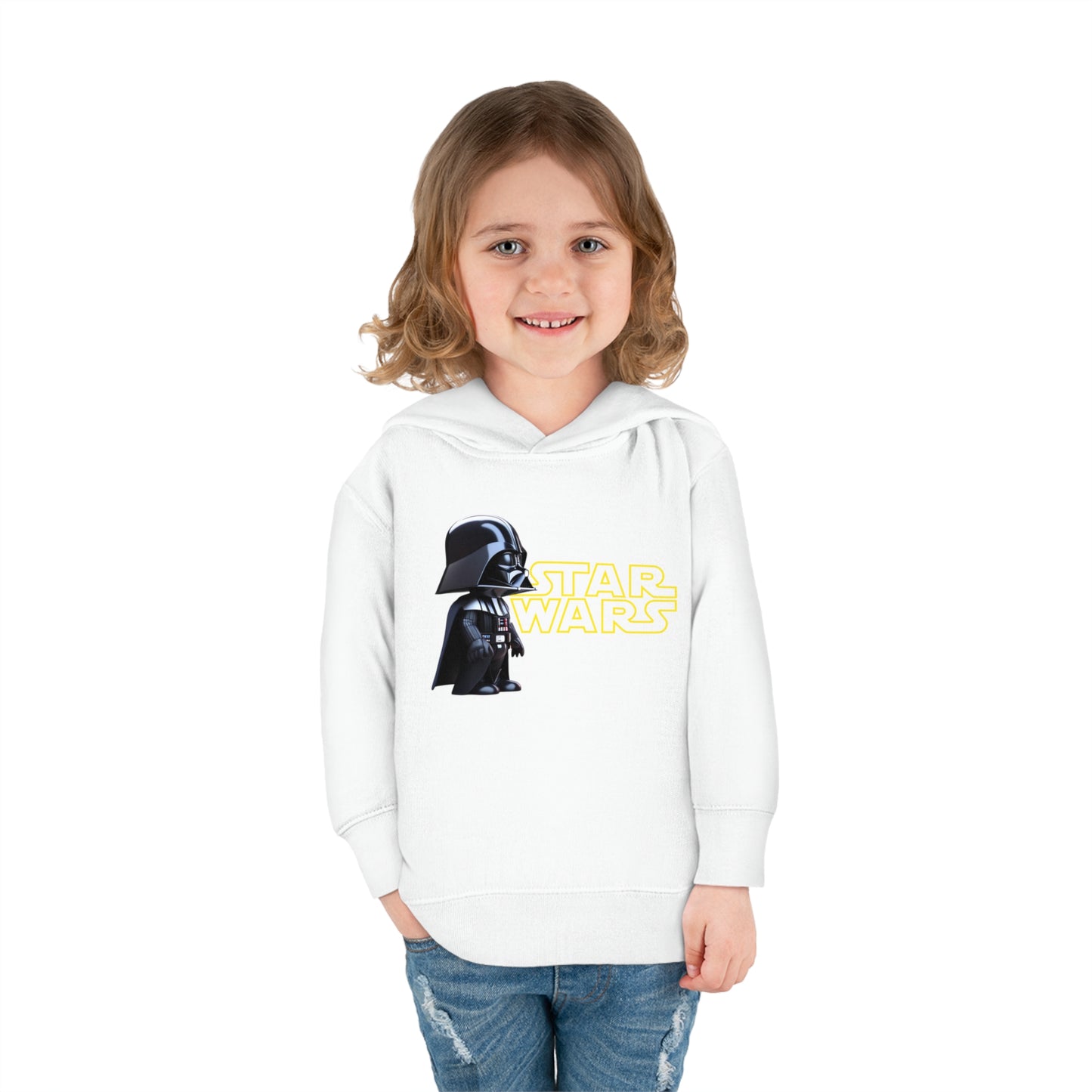 Charming Darth Vader Hoodie designed for kids aged 2-5 years, showcasing the iconic Darth Vader character alongside the Star Wars logo, ideal for stylish furniture and adventures.
