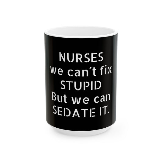 Funny Office Mug with an adult humour slogan, ideal gift for birthdays or Secret Santa, made by Dazzling Dreams Studio.