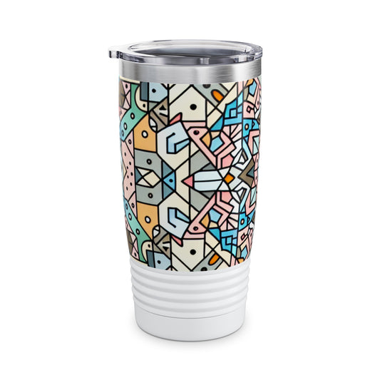 Explore the stylish and functional Pastel Panorama Visions - 20 oz Drinks Tumbler Travel Flask showcasing its captivating design.