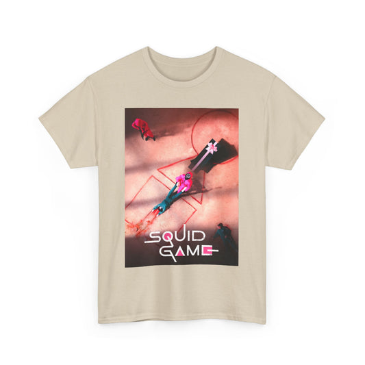 Stylish Squid Game Unisex Men´s Women´s Graphic Cotton Funny T Shirt featuring a unique design inspired by the popular series, perfect for those who embrace bold fashion choices.