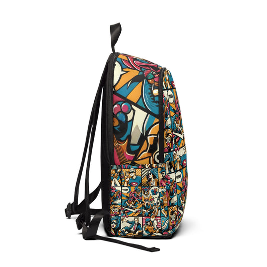 Spacious interior of the Pop Art Backpack by Dazzling Dreams Studio, showcasing an elegant design with dynamic cartoon patterns.