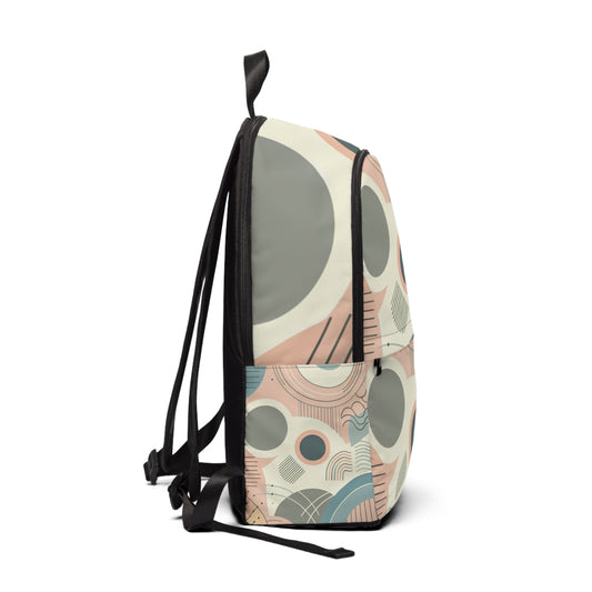 Inside view of the spacious Pastel Modern Backpack highlighting ample storage and adjustable padded straps from Dazzling Dreams Studio.