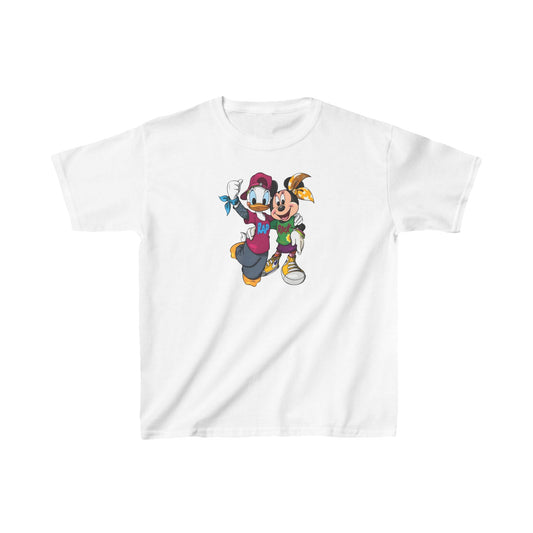 Child's Daisy Duck & Minnie Mouse Graphic Unisex Tee Shirt Kids in a classic white colour, showcasing playful designs of beloved characters.