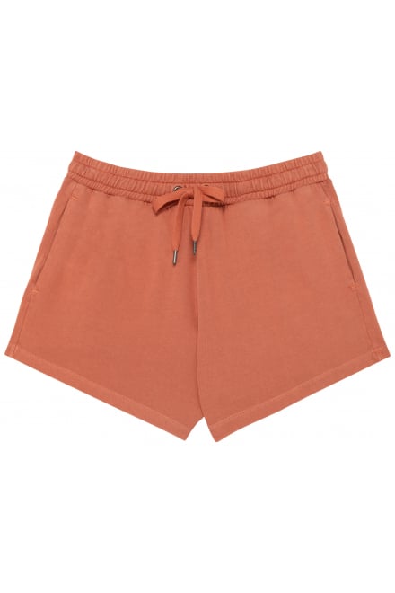 Womens Organic Cotton French Terry Shorts with Elasticated Waistband and Pockets, showcasing luxurious eco-friendly fashion made from 100% organic cotton, designed for ultimate comfort and style.