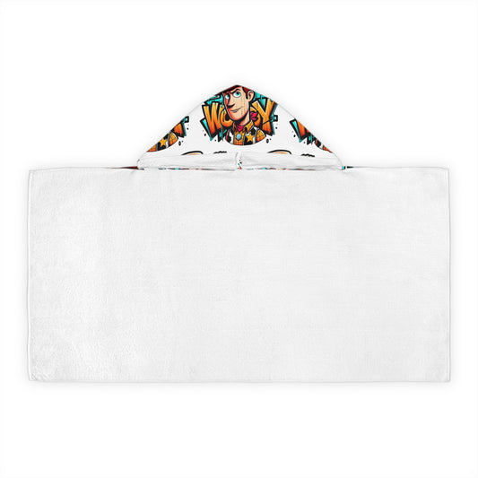 Versatile Kids Hooded Towel - Toy Story Woody Theme Bath Robe showcasing a whimsical hood design with stylish graphics, perfect for comfort after baths or pool days.