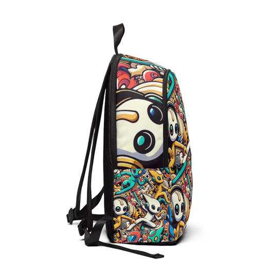 Elegant close-up of the Modern Cartoon Backpack from Dazzling Dreams Studio highlighting its trendy design and high-quality materials for stylish practicality.
