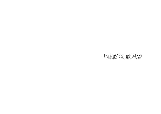Curious Minds Jolly Santa and Photobombing Reindeer Christmas Card