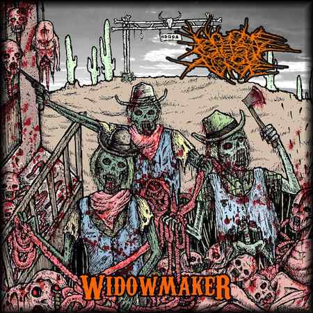 Officially licensed 'No One Gets Out Alive - Widowmaker' CD by Rancid Offal Records, featuring intricate album artwork and representative of the Death Metal genre.