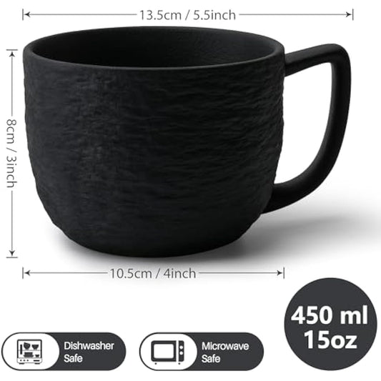 MIAMIO - 450 ml Coffee Mugs/Mug Set of 4 - Ceramic Mug for Coffee, Latte, Cappuccino, and Tea - Oasis Collection