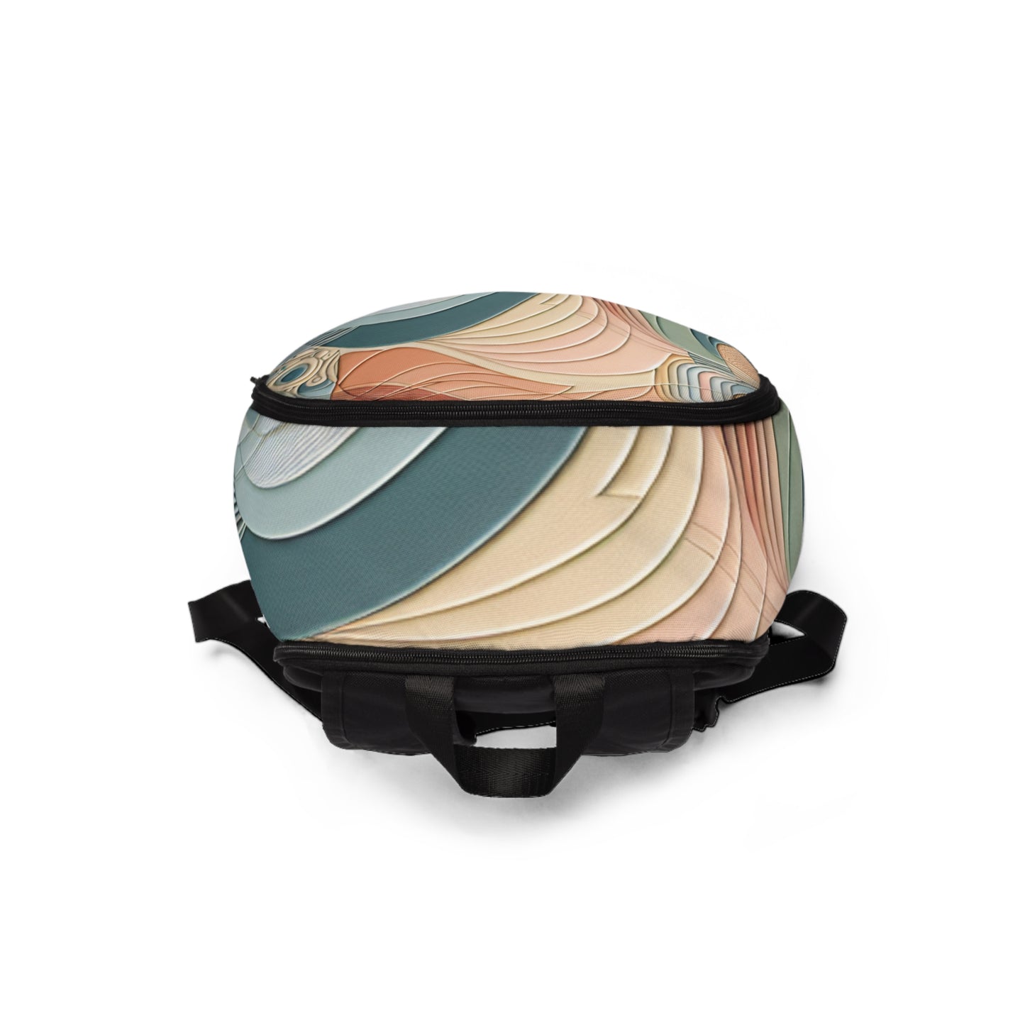 Pastel-Coloured Symphony Fitness Backpack by Dazzling Dreams Studio, showcasing a stylish design with soothing pastel hues and elegant patterns, perfect for enhancing any outfit while providing functionality for everyday adventures.