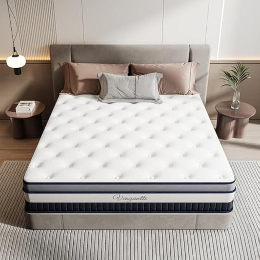 Vesgantti 2FT6 Small Single Mattress 75 x 190 cm, 11 Inch Pocket Sprung Mattress with Breathable Foam and Individually Pocket Spring - Medium, Luxury Box Top Collection